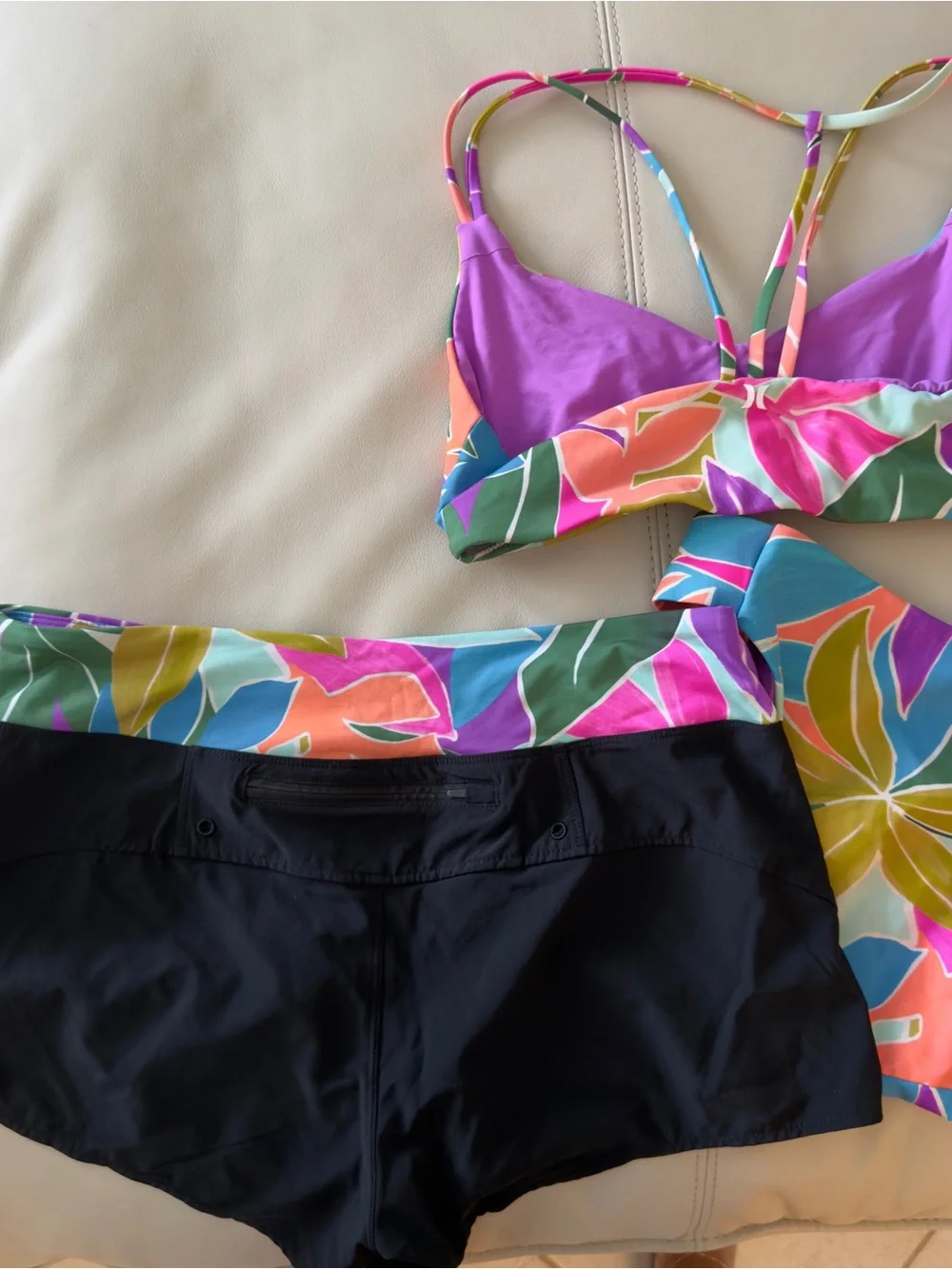 Hurley 3pc Surf Bikini set with matching Swim Shorts